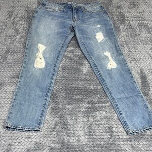 GAP Women's Light Blue Distressed Boyfriend Jeans